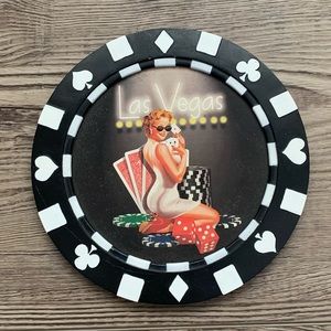 Las Vegas Pinup Girl Wall Decal Poker Chip